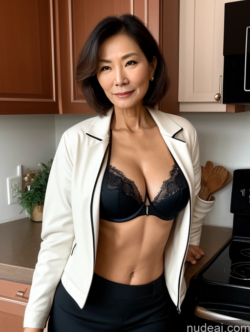 related ai porn images free for Milf Two Perfect Boobs Beautiful Perfect Body 70s Bobcut Chinese Kitchen Bra Jacket Professor Stylish Suit Cleavage Dark Lighting Detailed Sexy Face