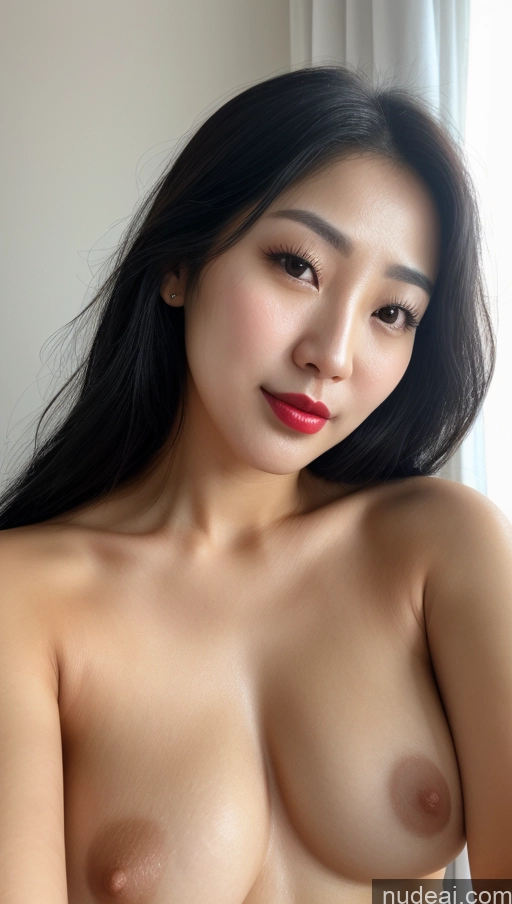 related ai porn images free for Woman One Small Tits Beautiful Lipstick Black Hair Slicked Korean Close-up View 30s Detailed Simple