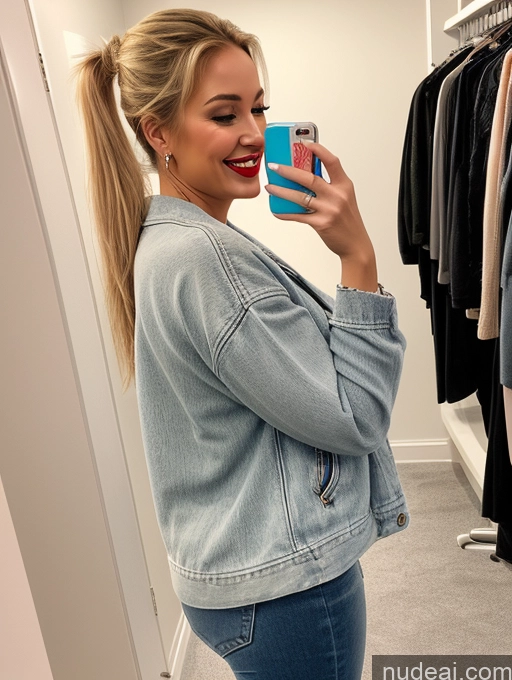 related ai porn images free for Woman One Perfect Boobs Skinny Chubby Big Hips Lipstick Beautiful 20s Happy Sexy Face Blonde Ponytail Russian Mirror Selfie Changing Room Side View Casual Jacket Jewelry Bright Lighting Detailed