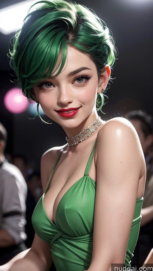 related ai porn images free for Lipstick 18 Pixie Dress Happy Small Tits Club Green Hair