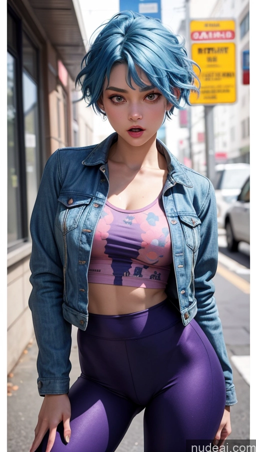 related ai porn images free for 18 Pixie Yoga Pants Jacket Blue Hair Shirt Shocked