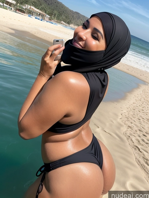 related ai porn images free for Milf One Huge Boobs Big Ass Chubby Big Hips Short Oiled Body 60s Laughing Arabic Mirror Selfie Beach Front View Niqab Microkini Bright Lighting Detailed