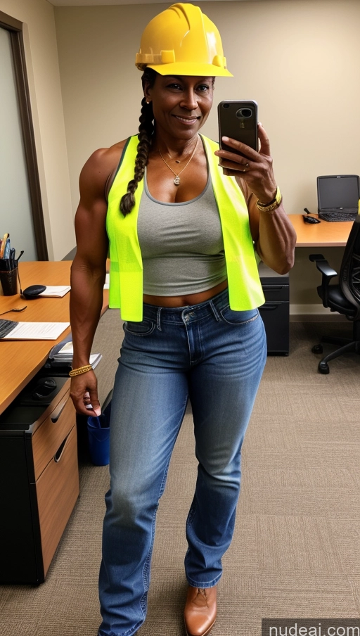 related ai porn images free for Construction Worker Braided Dark Skin Abs Muscular Milf Jeans Office