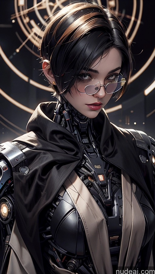 ai nude image of there is a woman in a futuristic suit with a futuristic helmet pics of Tanned Skin Pubic Hair Hairy Women Alternative Busty Short Hair Laughing Cyborg Jewelry Small Tits Sci-fi Armor Stargazing Futuristicbot V2 Lipstick Glasses Sunglasses