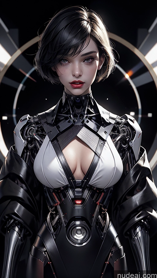 related ai porn images free for Alternative Busty Short Hair Laughing Stargazing Futuristicbot V2 Lipstick Choker Latex Cyborg