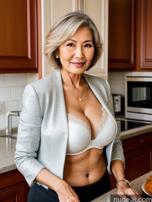 related ai porn images free for Milf Two Perfect Boobs Beautiful Perfect Body 80s Bobcut Chinese Kitchen Bra Jacket Professor Stylish Suit Cleavage Detailed Sexy Face