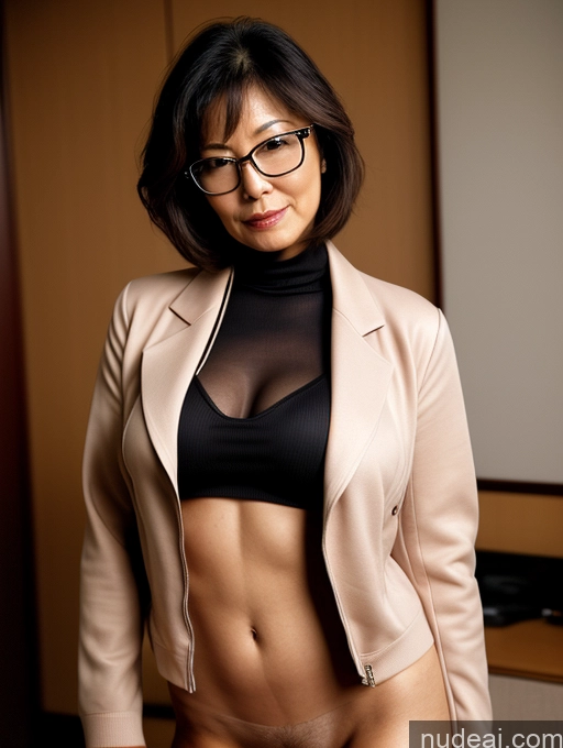 related ai porn images free for Woman Perfect Boobs Beautiful Perfect Body 70s Blouse Jacket Professor Stylish Detailed Japanese Bobcut Dark Lighting Topless Glasses Seductive Sexy Face Nude Pubic Hair Sweater