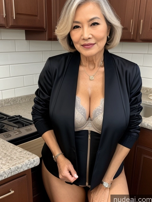 related ai porn images free for Milf Two Perfect Boobs Beautiful Perfect Body 80s Bobcut Chinese Kitchen Bra Jacket Professor Stylish Suit Cleavage Detailed Sexy Face