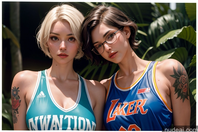 related ai porn images free for Woman Two Perfect Boobs Glasses Tattoos Oiled Body 30s Sexy Face Ginger Short Hair Vintage Basketball Transparent Cleavage