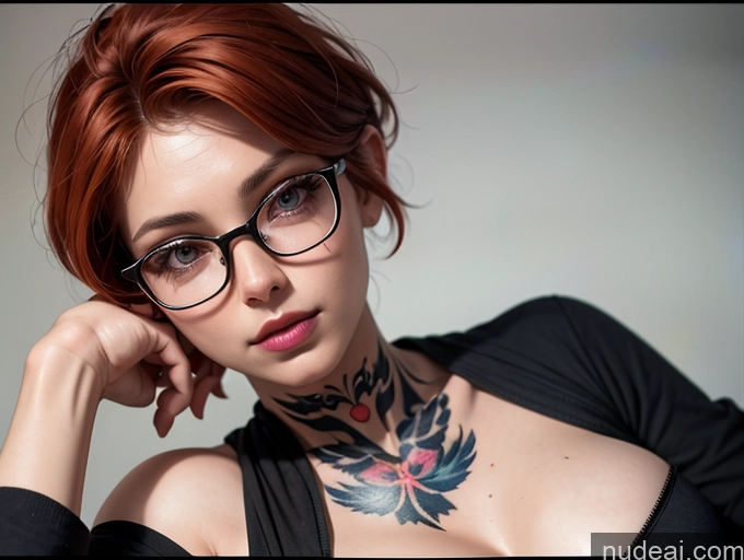 related ai porn images free for Woman Perfect Boobs Glasses Tattoos 30s Sexy Face Ginger Short Hair Vintage Doctor One Cleavage