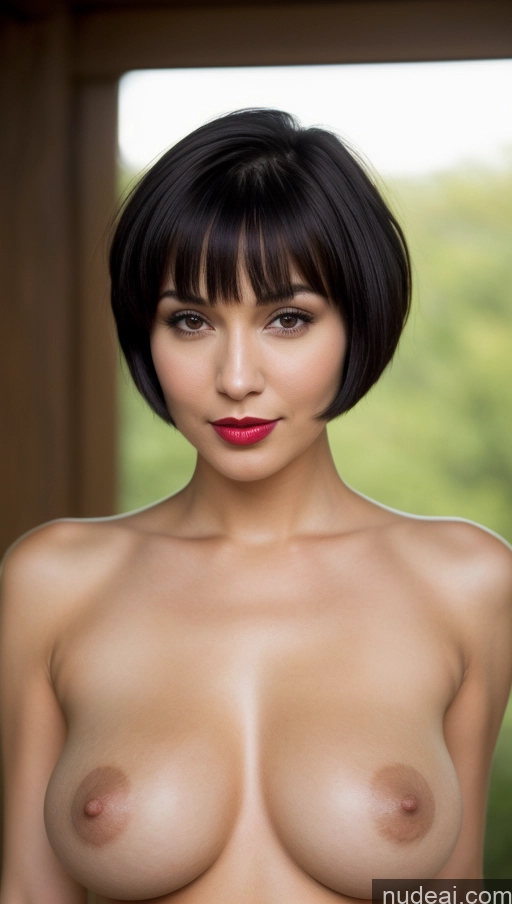 related ai porn images free for Woman One Beautiful Lipstick 30s Black Hair Close-up View Detailed Perfect Boobs Small Tits Short Hair