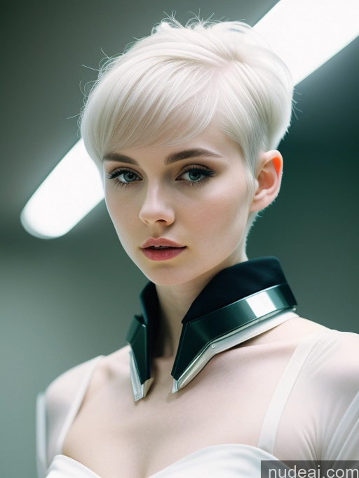 related ai porn images free for Woman Fairer Skin Black Hair Pixie White Bright Lighting Front Facing Full Body Short Beautiful 18 Futuristic