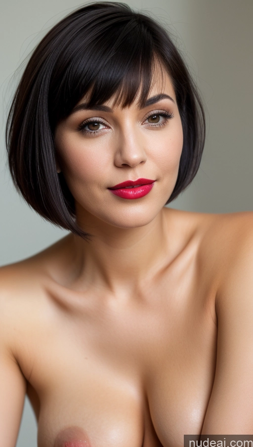 related ai porn images free for Woman One Perfect Boobs Beautiful Lipstick Short Hair Close-up View Black Hair Detailed 30s