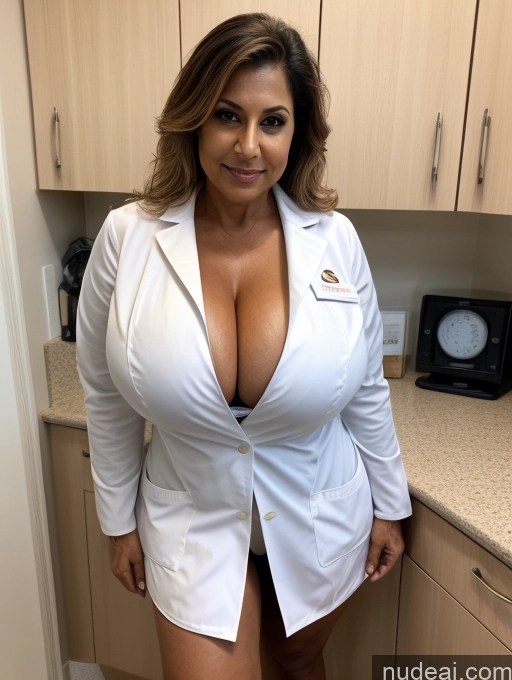 related ai porn images free for Milf One Busty Huge Boobs Tanned Skin Thick Front View Microkini Thong 60s Indian Halloween Doctor Lab Coat