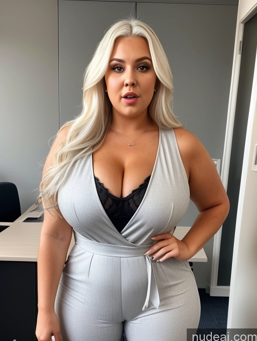 related ai porn images free for One Chubby Shocked White Hair Long Hair Greek Office Front View Jumpsuit Cleavage