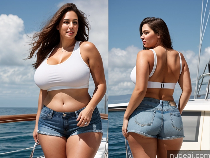 related ai porn images free for Woman One Huge Boobs Big Ass Thick Chubby Big Hips Long Legs Tall Long Hair 30s Brunette White Yacht Daisy Dukes Tank Top Dynamic View