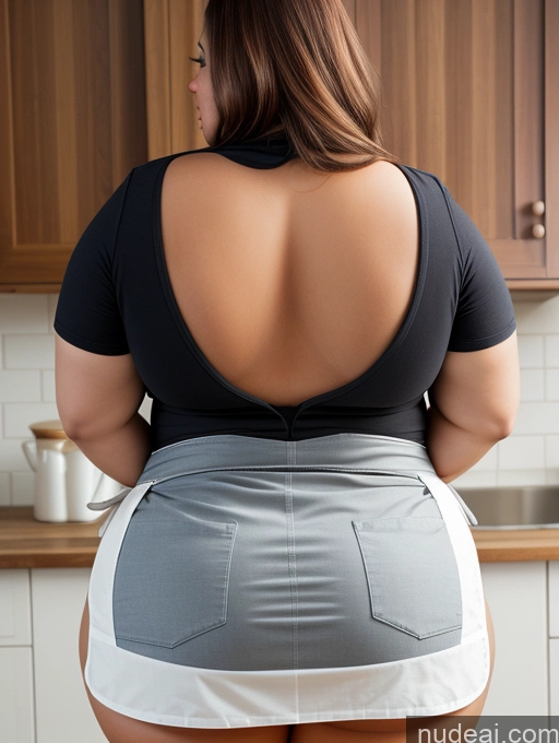 related ai porn images free for Woman Busty Huge Boobs Big Ass Thick Chubby Fat Big Hips Back View Bending Over Apron