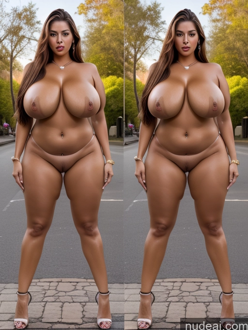 ai nude image of a close up of two photos of a woman with big breasts pics of Miss Universe Model Several Busty Perfect Boobs Big Ass Perfect Body Tanned Skin 30s Seductive Ginger Long Hair Brazilian Surrealist Street Front View Create An Open Vagina Nude Jewelry Onoff