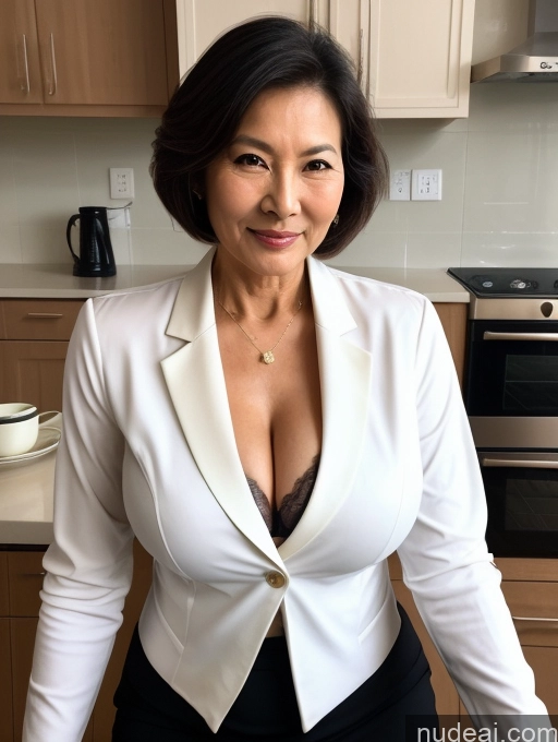 related ai porn images free for Milf Two Perfect Boobs Beautiful Perfect Body 70s Bobcut Chinese Kitchen Bra Jacket Professor Stylish Suit Cleavage Detailed Sexy Face