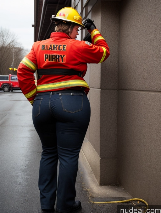 related ai porn images free for Woman Busty Huge Boobs Big Ass Thick Chubby Fat Big Hips Back View Bending Over Firefighter