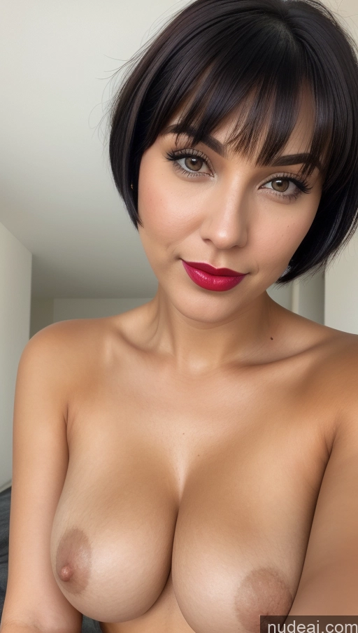 related ai porn images free for Woman One Beautiful Lipstick 30s Black Hair Short Hair Close-up View Detailed Perfect Boobs Busty