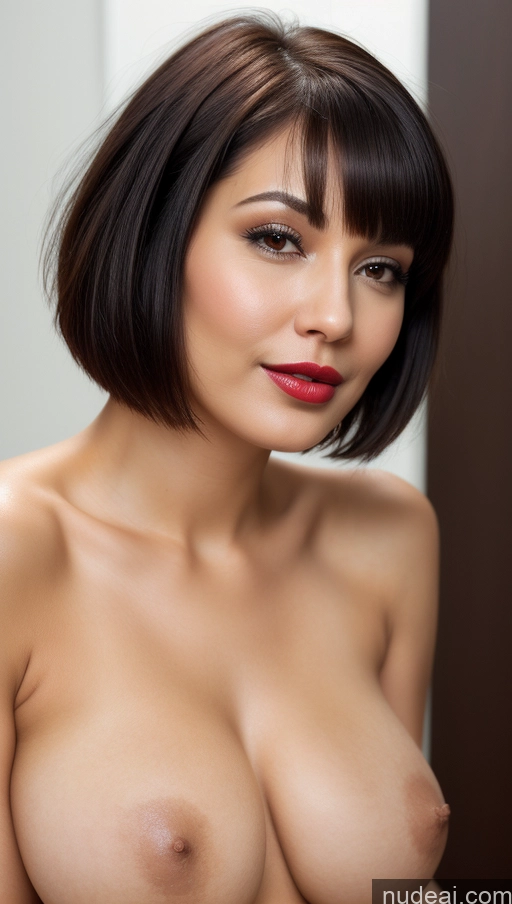 related ai porn images free for Woman One Beautiful Lipstick 30s Black Hair Short Hair Close-up View Detailed Perfect Boobs Busty