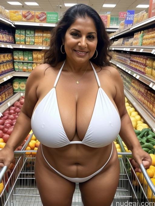 related ai porn images free for Milf One Busty Huge Boobs Thick Tanned Skin Indian 80s Grocery Front View Microkini Thong