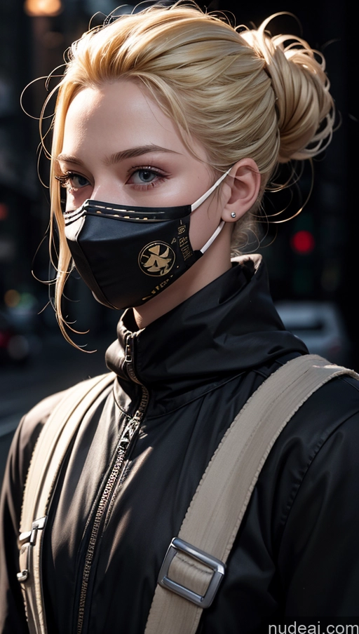 related ai porn images free for 18 Blonde Ninja Serious Street Face Mask Dark Lighting Hair Bun