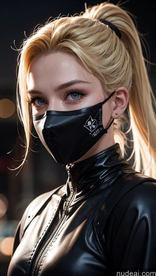 related ai porn images free for 18 Blonde Ninja Serious Street Face Mask Dark Lighting Ponytail