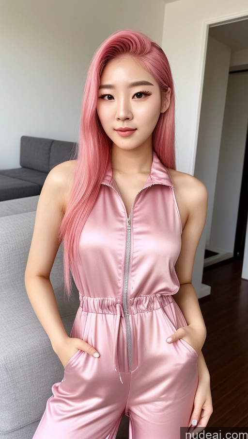 related ai porn images free for 18 Pink Hair Slicked Korean Jumpsuit