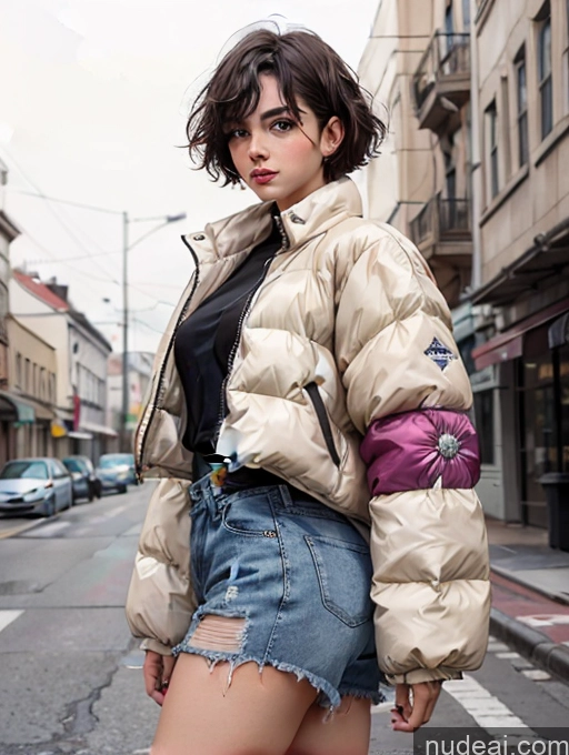 Big Ass Thick Short Short Hair Oversized Clothing Puffer Jacket 30s