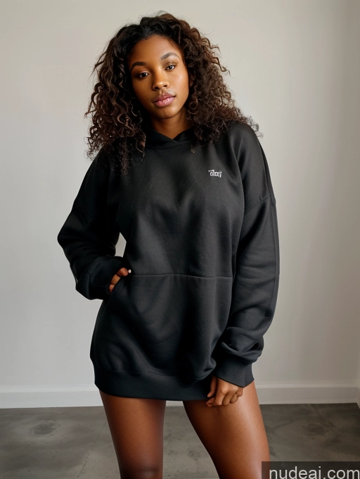 related ai porn images free for Woman One Perfect Boobs Big Ass Perfect Body Curly Hair Dark Skin 20s Brunette Black Film Photo Front View Mini Skirt Detailed Oversized Sweater/Hoodie