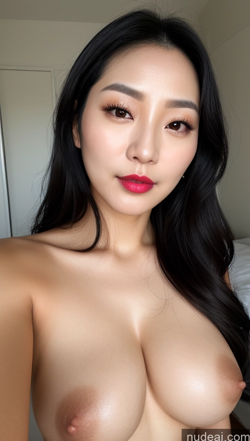 related ai porn images free for Woman One Beautiful Lipstick Close-up View Korean Slicked Black Hair 30s Perfect Boobs