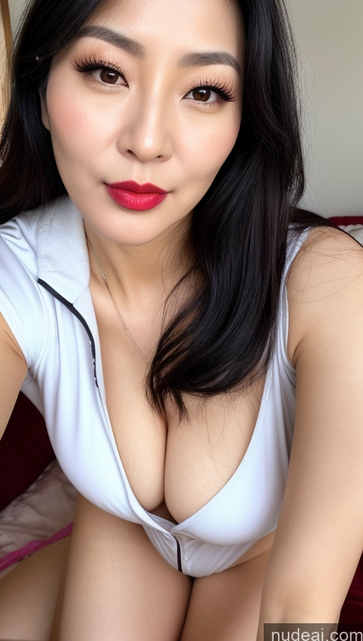 related ai porn images free for Woman One Beautiful Lipstick Close-up View Korean Slicked Black Hair 40s Onesie Perfect Boobs