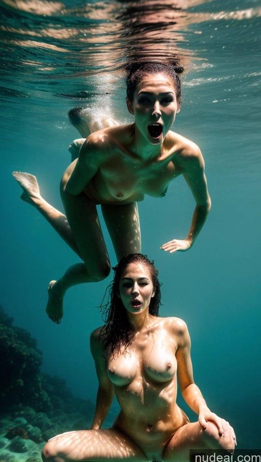 related ai porn images free for Woman Alternative 20s Nude Two Skinny Long Legs Oiled Body Ahegao Brunette White Soft + Warm Devil Squatting Dark Lighting Hair Bun Underwater Front View