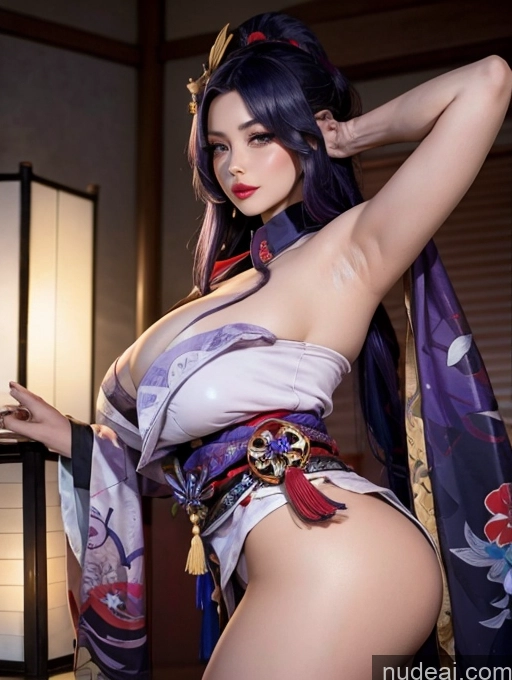 related ai porn images free for Woman Huge Boobs Big Ass Abs Pubic Hair Detailed Muscular Tall 30s Purple Hair Long Hair Raiden Shogun: Genshin Impact Cosplayers Kimono Geisha