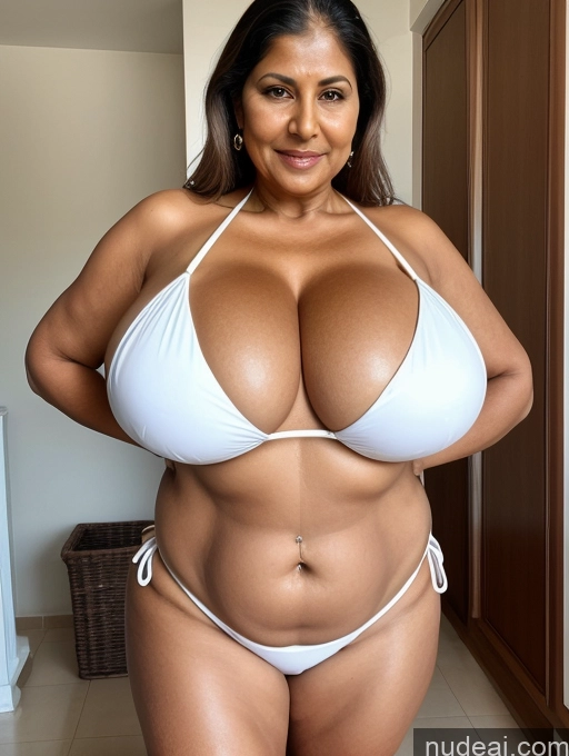 related ai porn images free for Milf One Busty Huge Boobs Tanned Skin Thick 70s Front View Microkini Thong Indian Maid