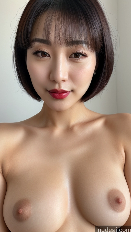 related ai porn images free for Woman One Beautiful Lipstick Black Hair Close-up View 30s Small Tits Bobcut Korean Detailed