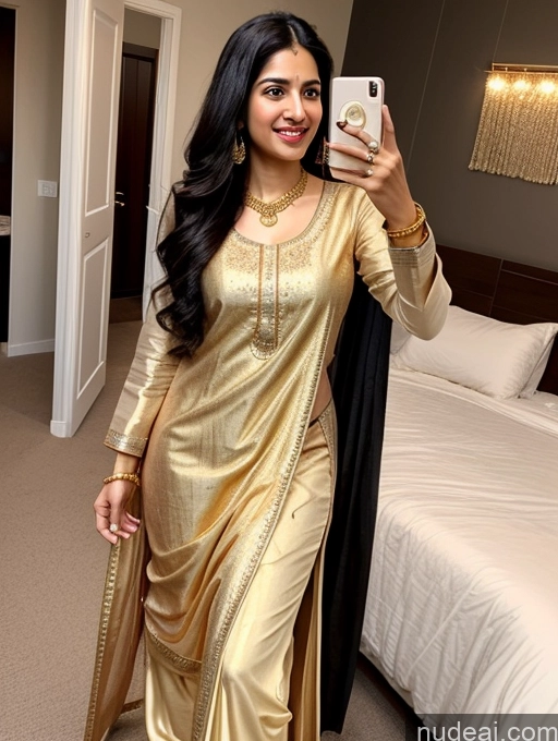 related ai porn images free for Happy Black Hair Long Hair Front View Gold Jewelry Woman Indian 20s Long Legs Salwar Mirror Selfie Bedroom