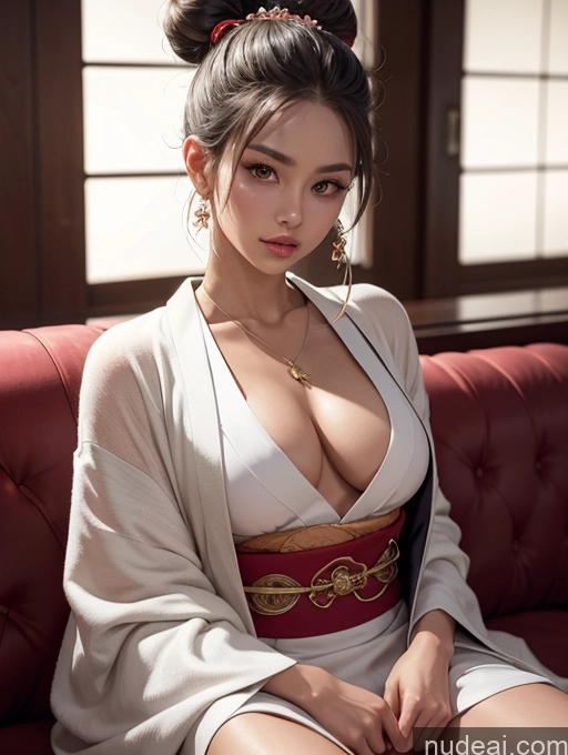 related ai porn images free for Japanese 30s Tanned Skin White Hair Hair Bun Beautiful Muscular Perfect Body Soft Anime Front View Stylish Kimono Jewelry Dark Lighting Model Seductive Sexy Face Dress Traditional Small Ass Busty Couch Big Hips