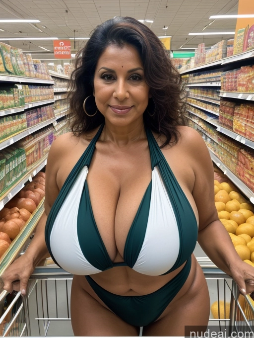 related ai porn images free for Milf One Busty Huge Boobs Tanned Skin Thick Front View Microkini Thong 60s Indian Grocery