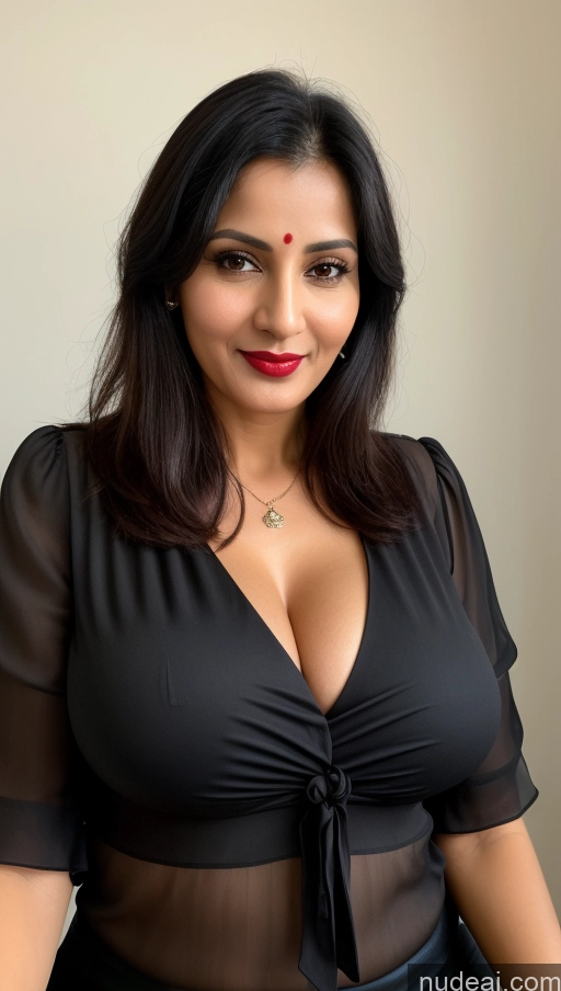 related ai porn images free for Woman One Perfect Boobs Beautiful Lipstick 40s Black Hair Indian Close-up View Blouse Cleavage