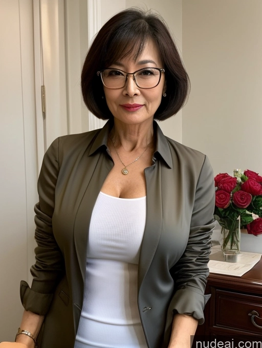 related ai porn images free for Milf Perfect Boobs Beautiful Glasses Perfect Body 60s Seductive Pixie Chinese Party Blouse Casual Jacket Professor Secretary Shirt Stylish Suit Cleavage Detailed Sexy Face