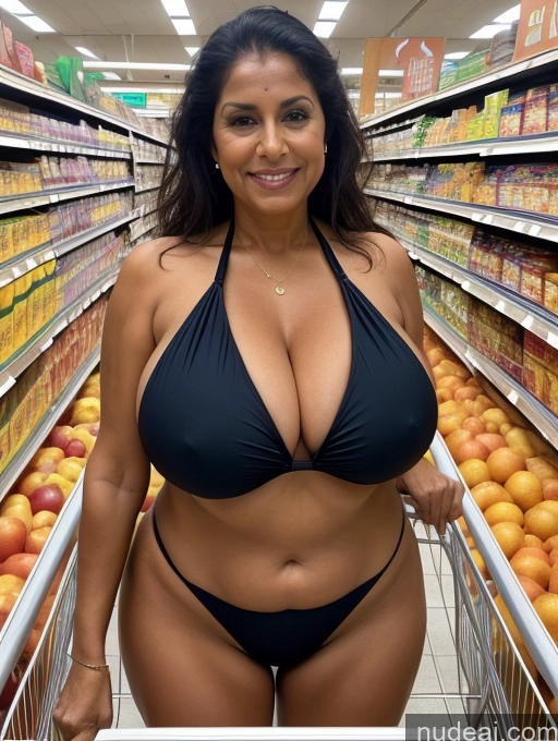 related ai porn images free for Milf One Busty Huge Boobs Thick Tanned Skin Front View Microkini Thong 80s Indian Grocery