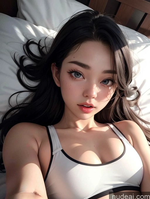 related ai porn images free for Model One Beautiful Fairer Skin 18 Ahegao Black Hair Long Hair Asian Bedroom Close-up View On Back Sports Bra