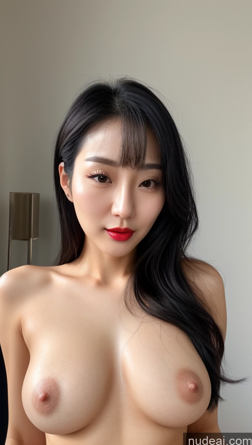 related ai porn images free for Woman One Beautiful 30s Black Hair Slicked Korean Close-up View Lipstick Small Tits Detailed