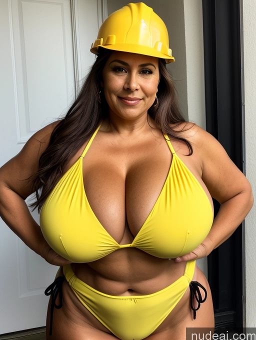 related ai porn images free for Milf One Busty Huge Boobs Thick Tanned Skin 60s Brazilian Front View Microkini Thong Construction Worker Lumberjack