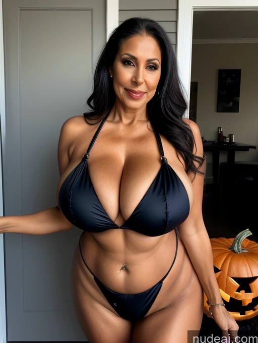 related ai porn images free for Milf One Busty Huge Boobs Thick Tanned Skin 70s Brazilian Front View Microkini Thong Vampire Halloween Witch