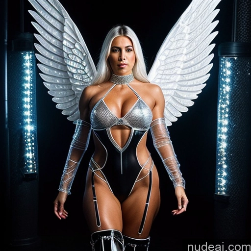 related ai porn images free for Perfect Boobs Small Tits Perfect Body 30s Sexy Face White Hair Choker Diamond Jewelry Angel Ninja Bodybuilder Hell Sci-fi Armor Front View Transparent Dark Lighting Black