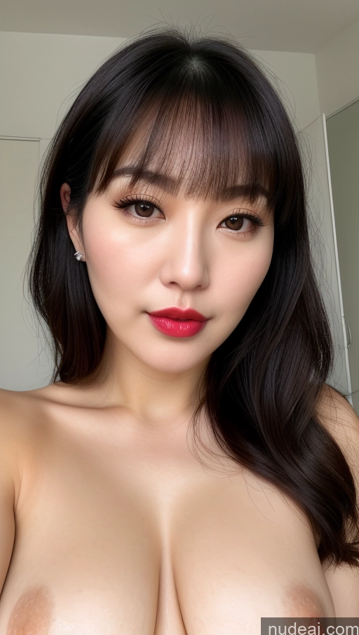 related ai porn images free for Woman One Perfect Boobs Beautiful Lipstick Thick Fairer Skin 30s Korean Close-up View Detailed Bangs Black Hair